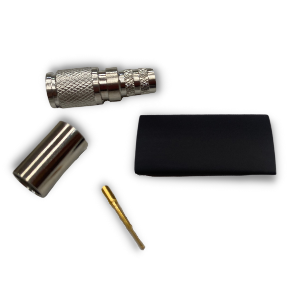 1.0/2.3 Male Push-On Connector, Straight Solder, for Low-Loss 240