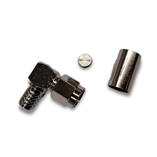 SMA Male Right Angle Solder Low-Loss 240 Braided